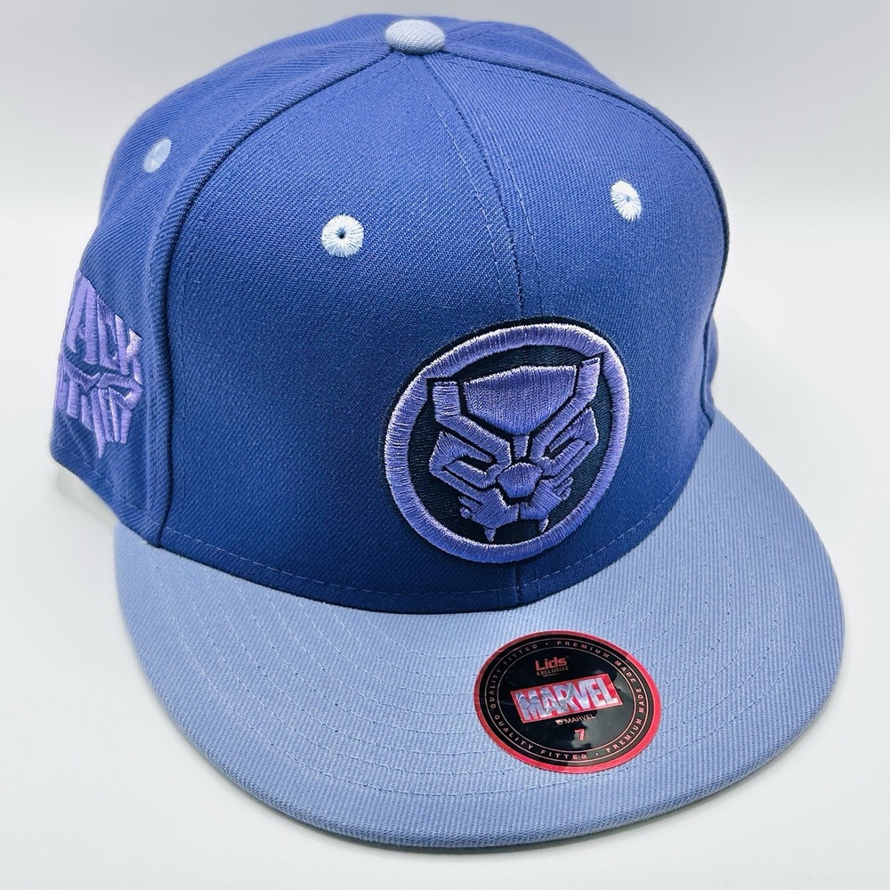 Black Panther Marvel Wakanda Forever 2-Tone Fitted Hat Cap Size 7 Purple Casual